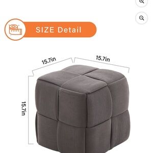 Gray Textured Cube Ottoman